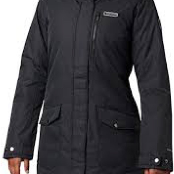 Black long Columbia winter jacket ladies size M - Picture 3 of 8